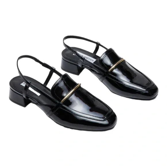 Steve Madden CALIBRI BLACK PATENT Slingback shoes - Picture 2 of 13